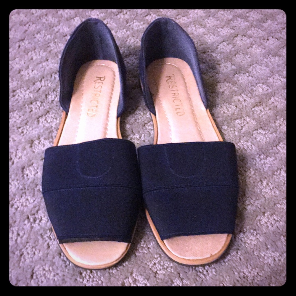 Navy slip on sandal